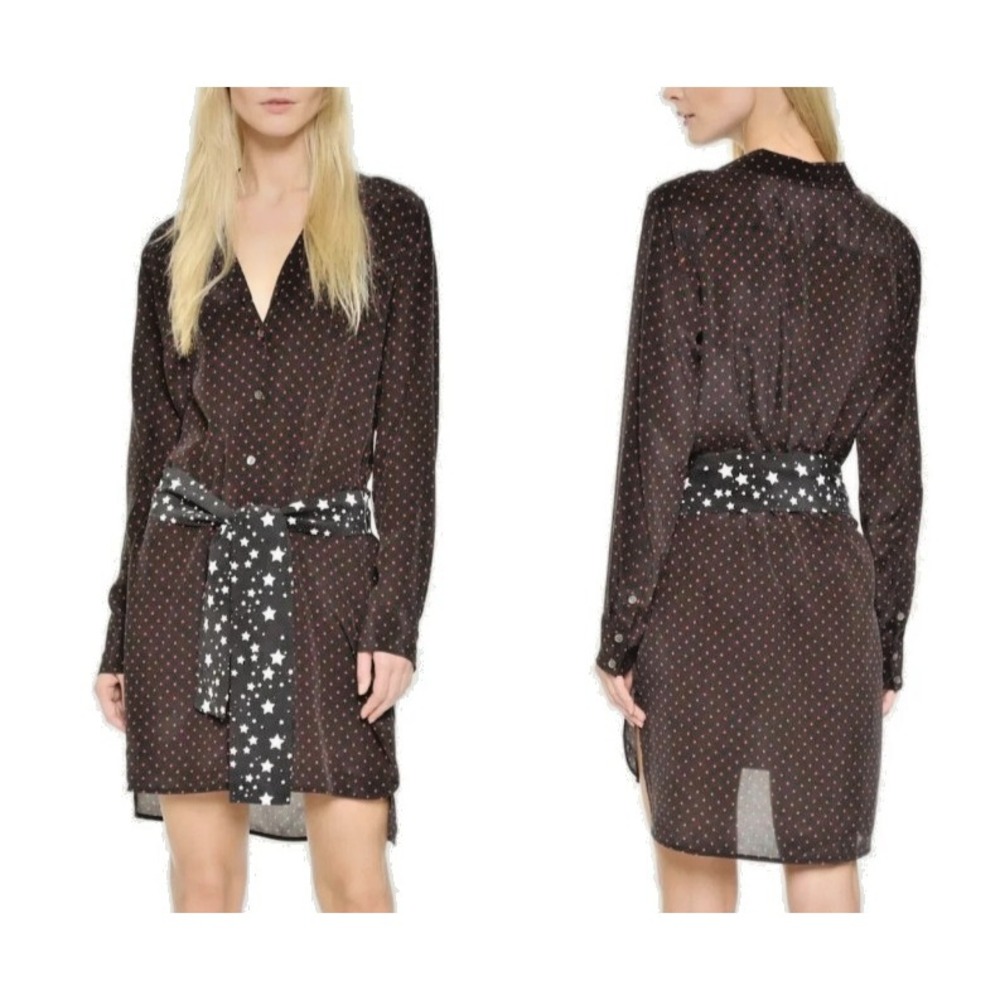 Kate Moss x‎ Equipment Dress Size X-Small  Black  with Red Silk Polka Dot Belted